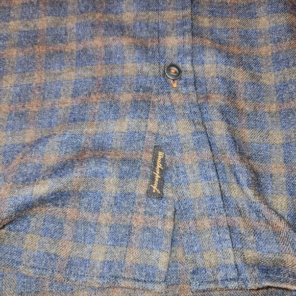 Weatherproof Vintage Shirt Mens 2XL Blue Brown Plaid Flannel Button Down Pocket - Picture 5 of 10